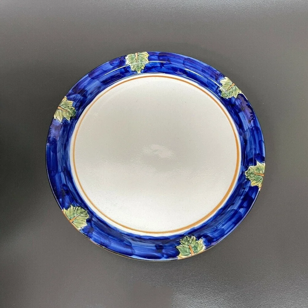 Sap Trading Inc.‎ Cheese Dome Covered Plate Dish Grapes White Blue Green Ceramic